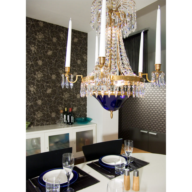 Classic Swedish Crystal Chandelier - room setting