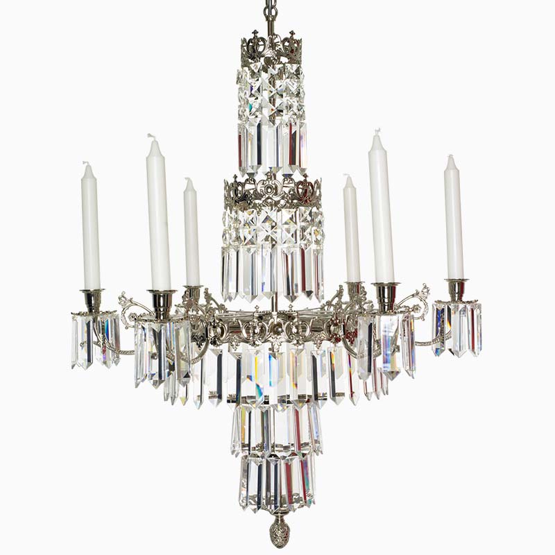 Crystal chandelier in Swedish style