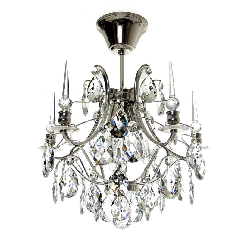 Baroque Chandelier - Drop Crystals - Nickel