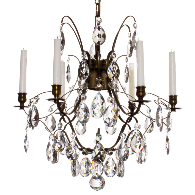 Baroque Chandelier - 6 Arms - Drop Crystals detail