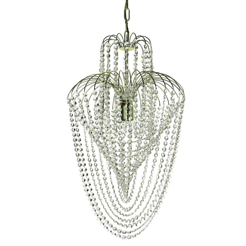 Cascade Crystal Chandelier in Nickel - detail