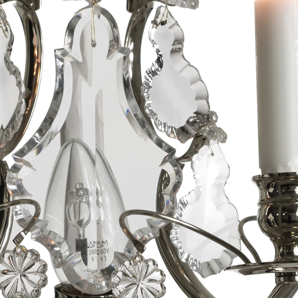 Baroque Wall Light - Leaf Crystals - Nickel - details