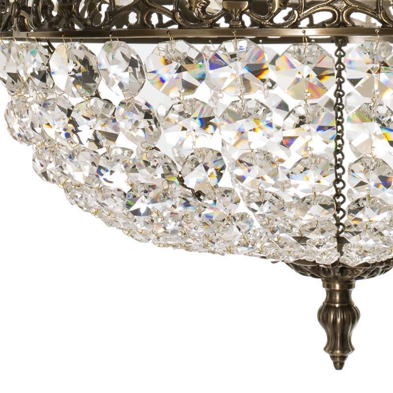 Empire Chandelier - Dark Brass Empire Style Chandelier With Crystals