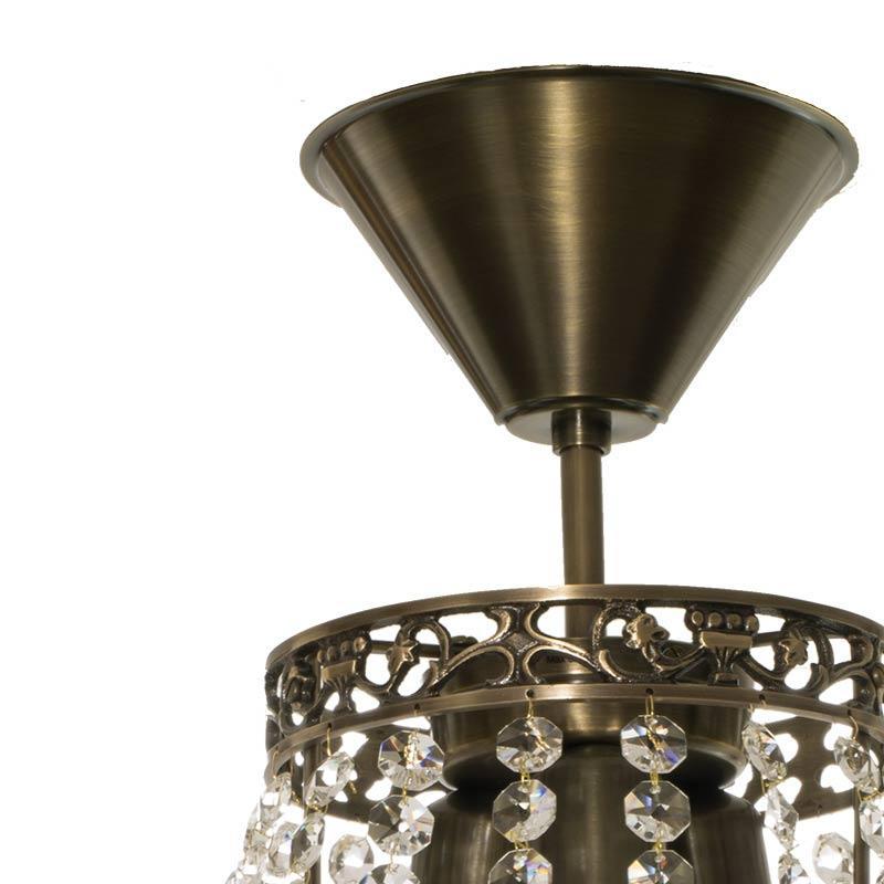 Empire Chandelier - Dark Brass Empire Style Chandelier With brass and Crystals