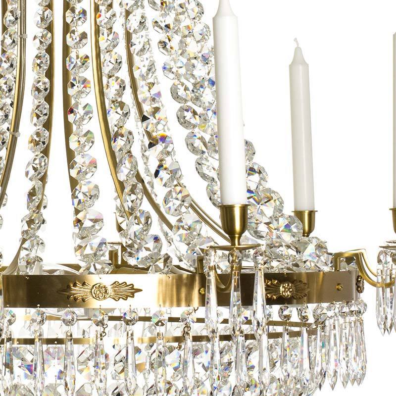 Empire Chandelier - Light Brass Empire Style 10 Arm Chandelier arms