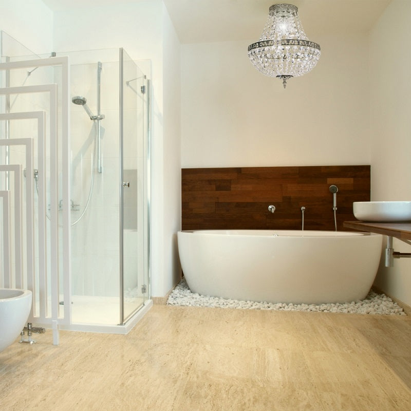 08 Никелированная люстра для ванной в стиле ампир