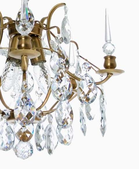 Low Ceiling Plafonds - Low Ceiling Crystal Plafond In Brass 42cm X 42cm X 45cm