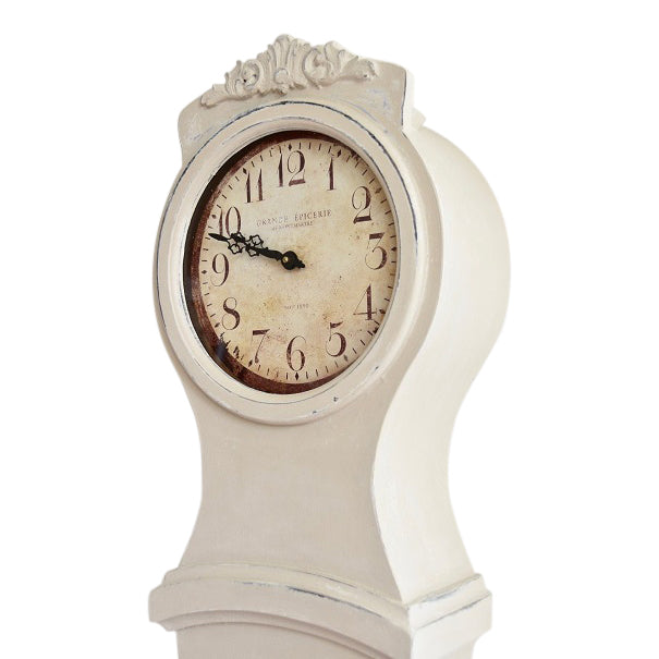 Mora Clock - Antique White - face from side