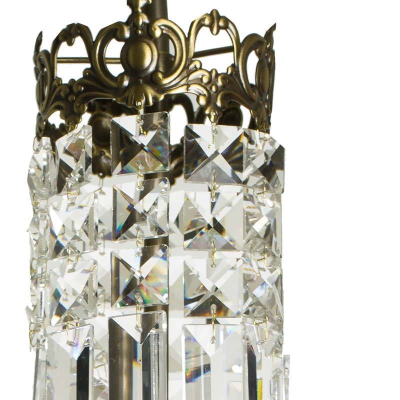 Swedish Chandelier - Light Brass Chandelier With Almond Crystals