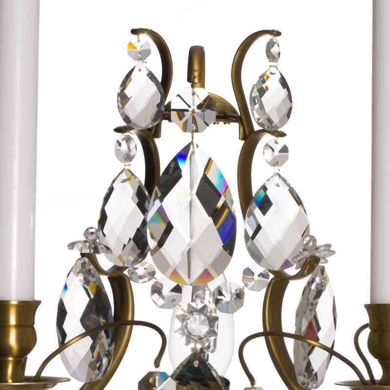 Wall Lights - Crystal Wall Light In Light Brass, Baroque Style