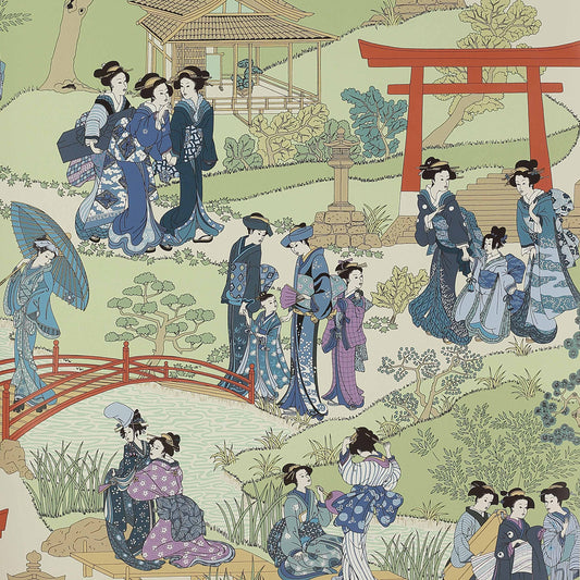 Geishas Wallpaper - Green