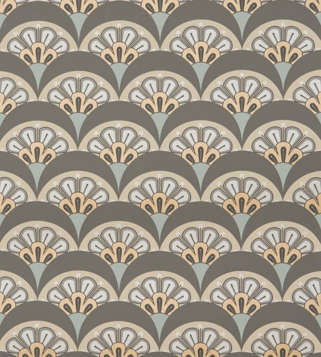 Deco Scallop Wallpaper - Gray
