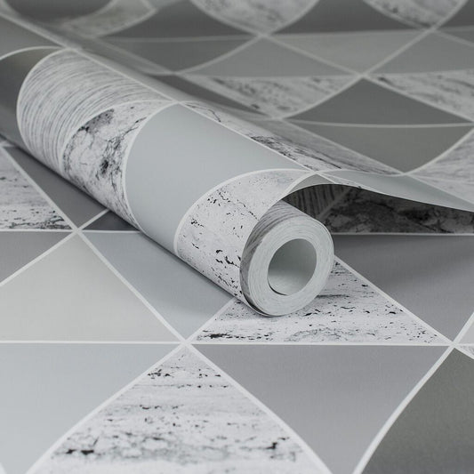103292 - Reflections Wallpaper - Silver - Graham & Brown