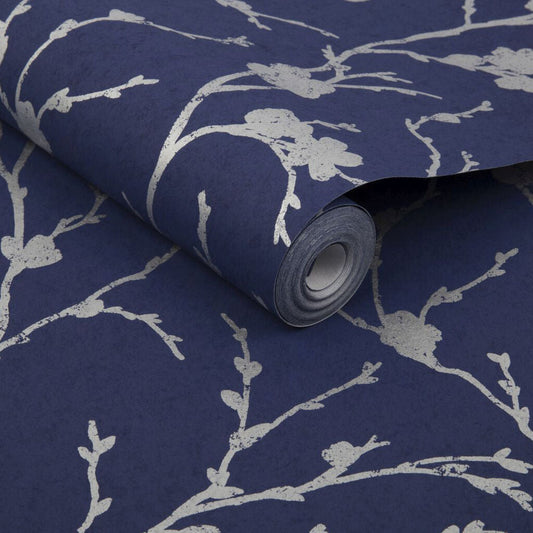 103523 - Meiying Wallpaper - Cobalt - Graham & Brown
