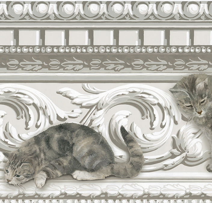 Paddy & Louis Border Wallpaper - Gray