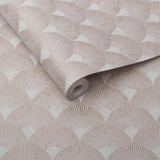 104302 - Fan Wallpaper - Rose Gold - Graham & Brown