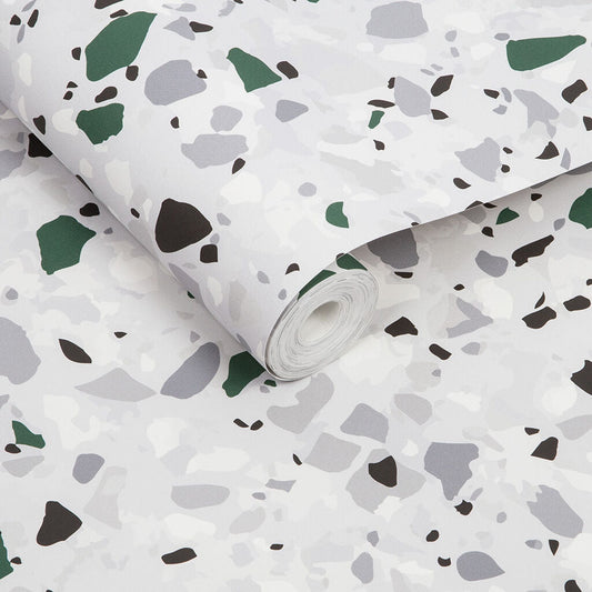 104535 - Terrazzo Wallpaper - Green - Graham & Brown