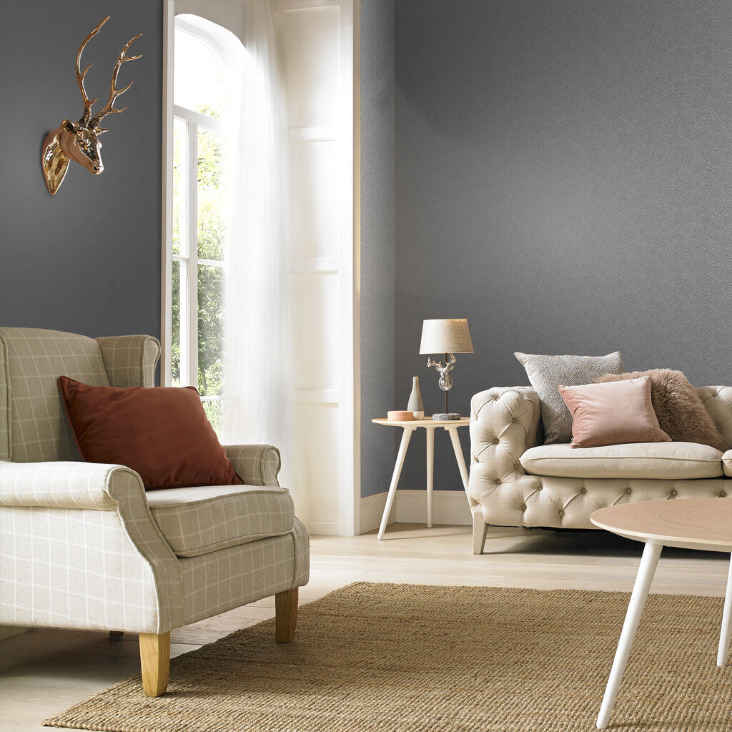 104749 - Chevron Texture Wallpaper - Silver - Graham & Brown
