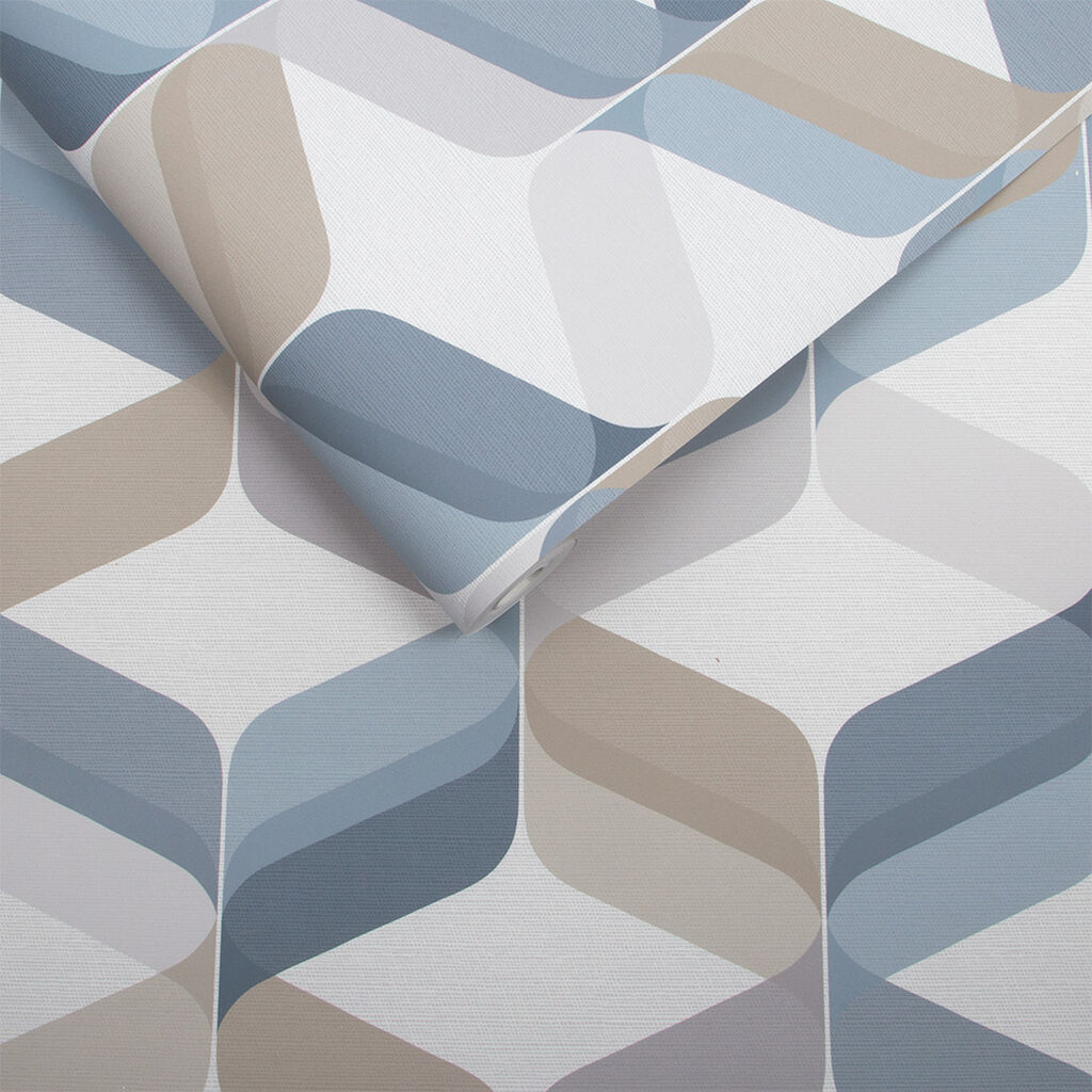 104815 - Retro Wallpaper - Denim - Graham & Brown