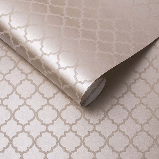 105127 - Trelliage Bead Wallpaper - Rose Gold - Graham & Brown