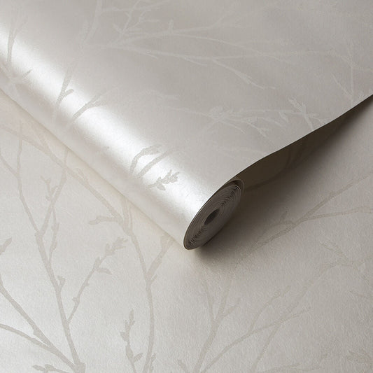 105163 - Woodland Wallpaper - Pearl - Graham & Brown
