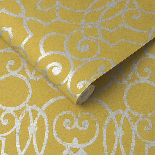 105234 - Shoji Wallpaper - Saffron - Graham & Brown