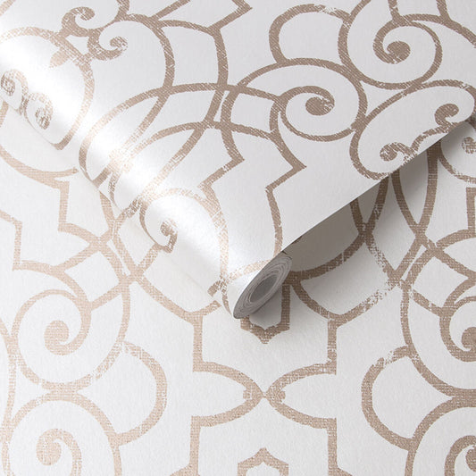105236 - Shoji Wallpaper - Blossom & Rose Gold - Graham & Brown