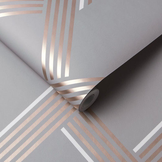 105467 - Vector Wallpaper - Rose Gold - Graham & Brown