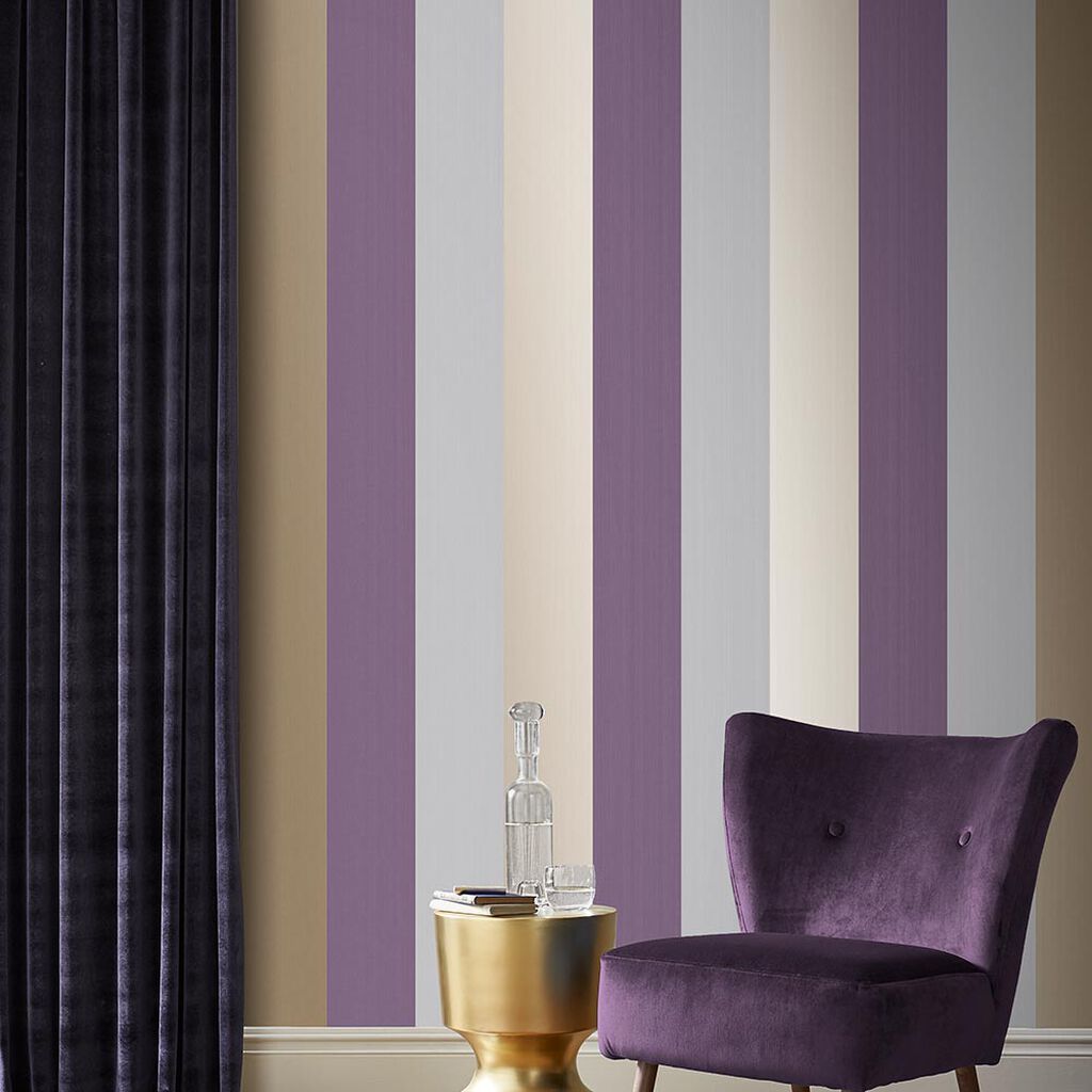 106352 - Figaro Wallpaper - Mulberry - Graham & Brown