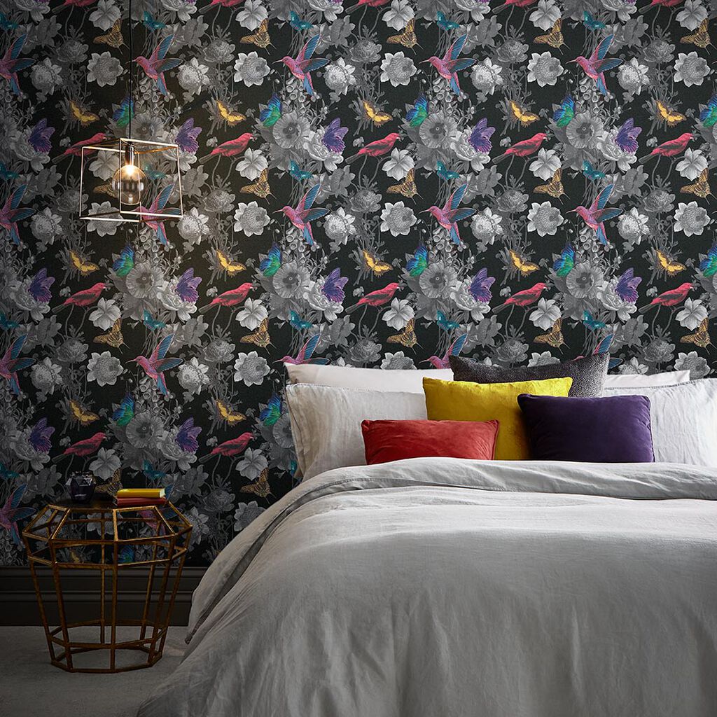 106431 - Jardin Wallpaper - Black - Graham & Brown