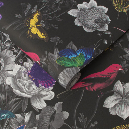 106431 - Jardin Wallpaper - Black - Graham & Brown