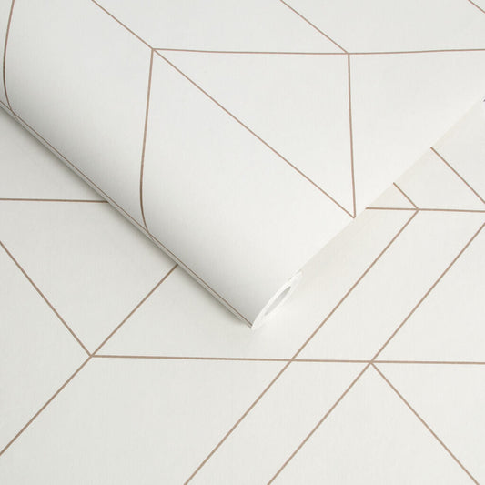 106758 - Balance Wallpaper - White Rose Gold - Graham & Brown