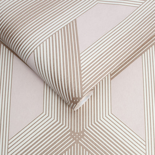 106760 - Lagom Geo Wallpaper - Blush - Graham & Brown