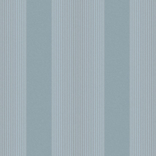 106764 - Lagom Stripe Wallpaper - Deep Sky - Graham & Brown