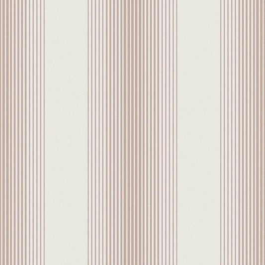 106768 - Lagom Stripe Wallpaper - White Rose Gold - Graham & Brown
