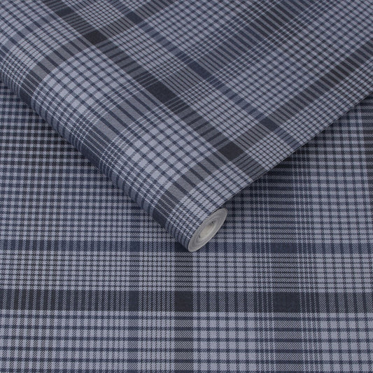 107595 - Heritage Plaid Wallpaper - Blue - Graham & Brown