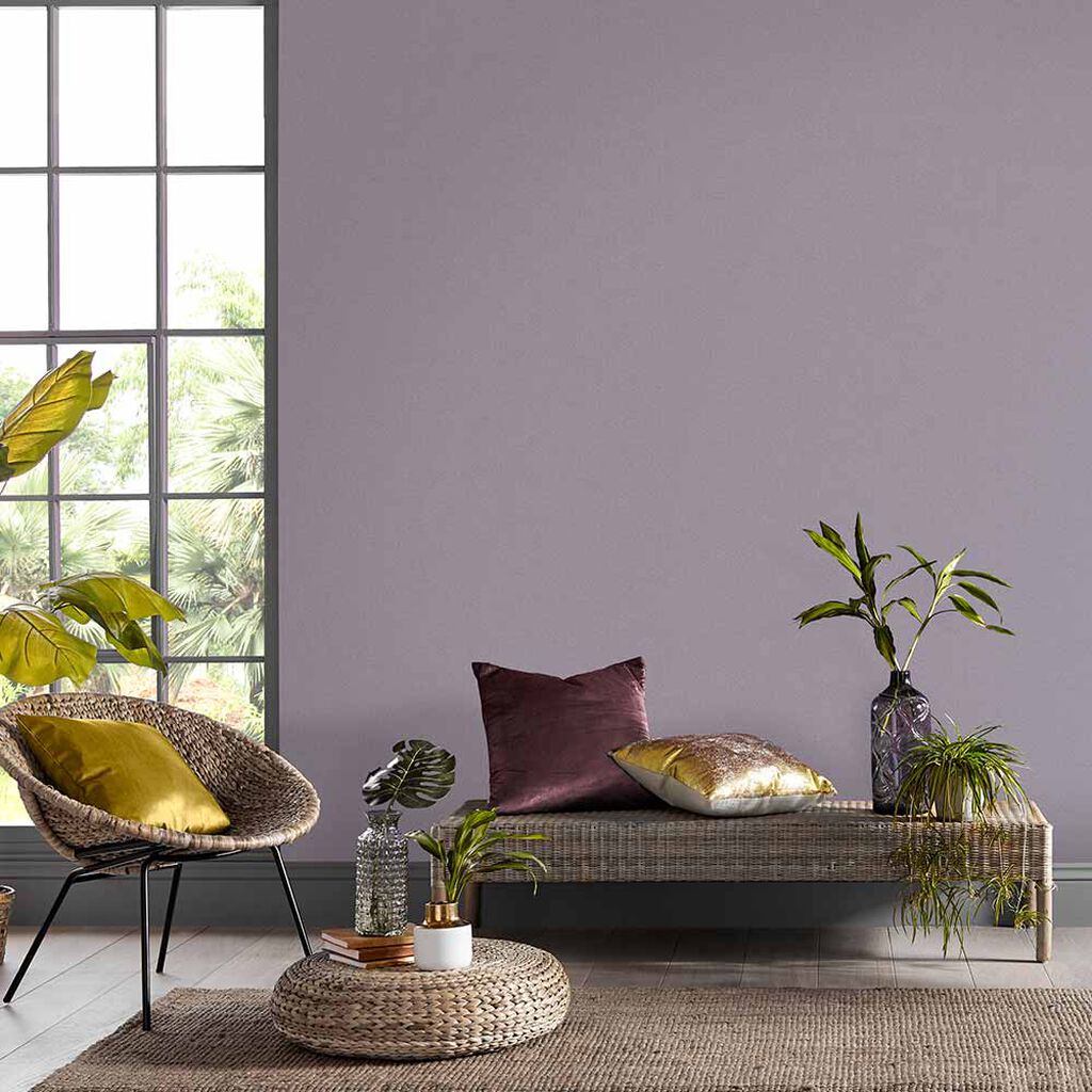 107630 - Blissful Plain Wallpaper - Heather - Graham & Brown