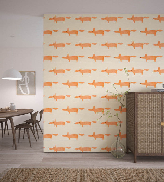Mr Fox Room Wallpaper - Ginger
