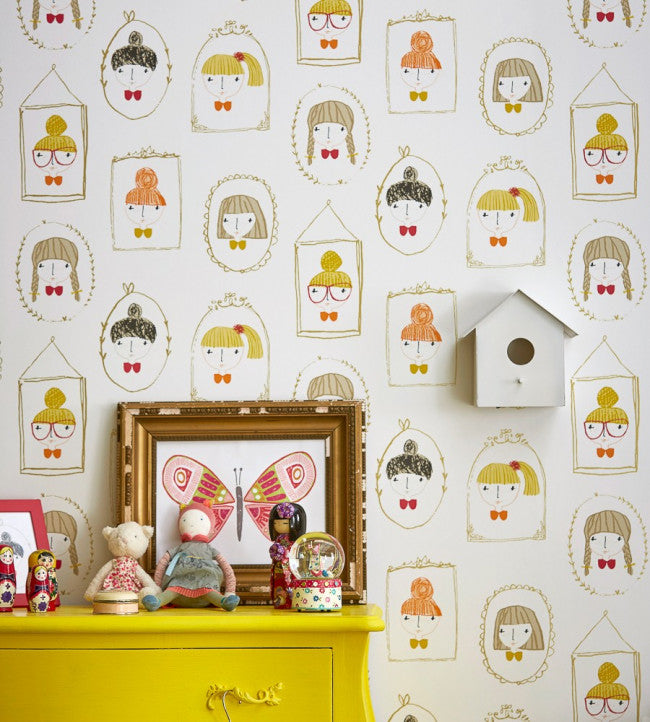 Hello Dolly Room Wallpaper - Sunshine / Tangerine