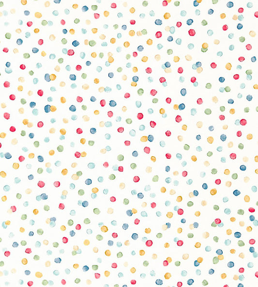 Lots Of Dots Wallpaper - Pistachio / Pimento / Denim