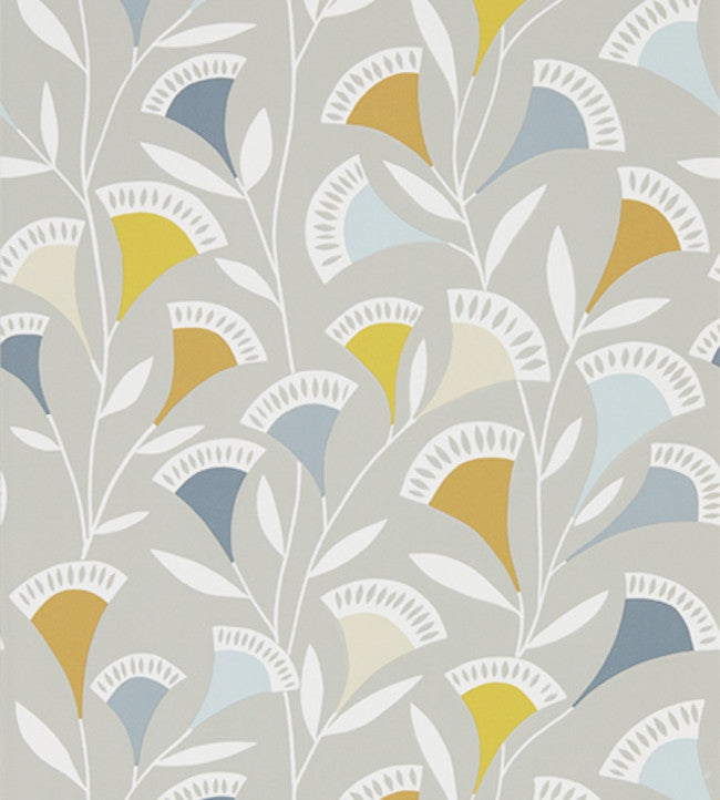 Noukku Wallpaper - Dandelion / Butterscotch / Charcoal