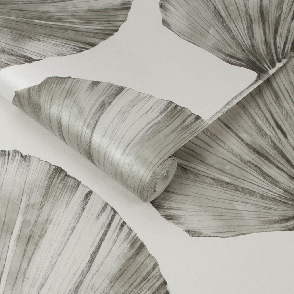112196 - Palm Fan Wallpaper - Stone - Graham & Brown
