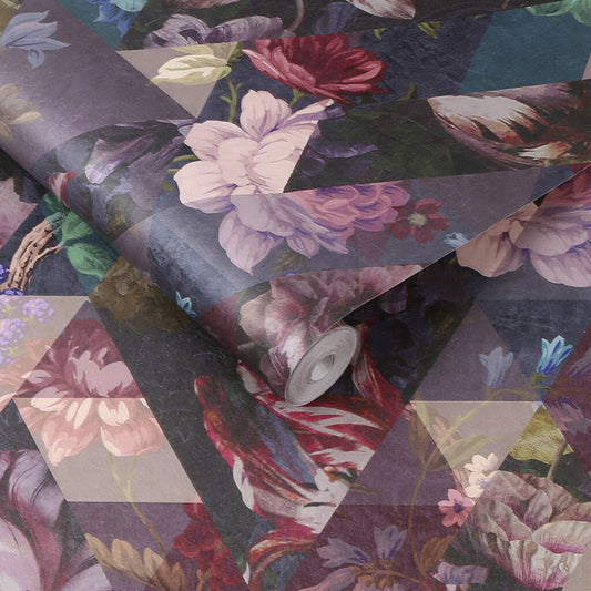 112276 - Timepiece Wallpaper - Amethyst - Graham & Brown