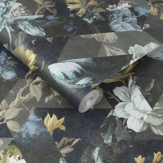 112277 - Timepiece Wallpaper - Midnight - Graham & Brown