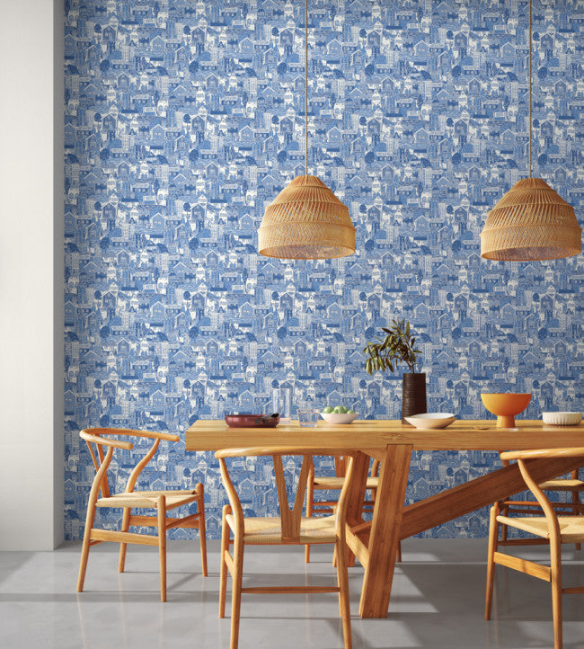 Stockholm Room Wallpaper - Cloudless Blue