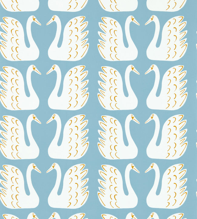Swim Swam Swan Wallpaper - Sky / Chai