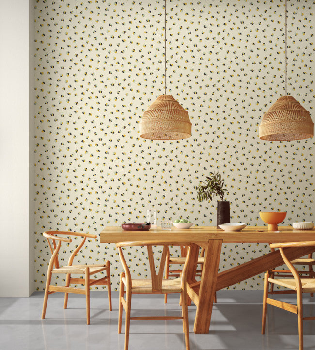 Leopard Dots Room Wallpaper - Pebble / Sage