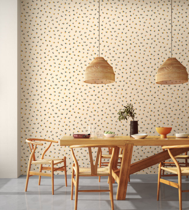 Leopard Dots Room Wallpaper - Pebble / Milkshake