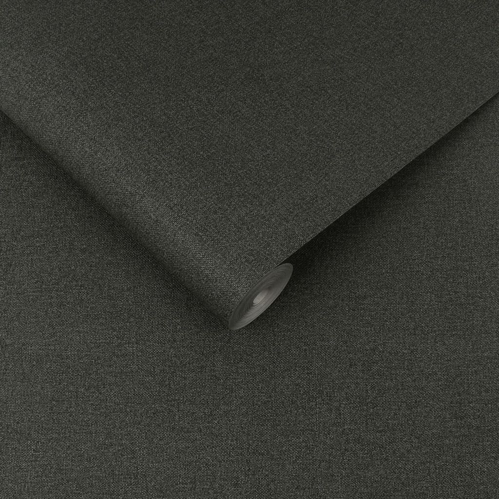 115242 - Twill Wallpaper - Deep Grey - Graham & Brown