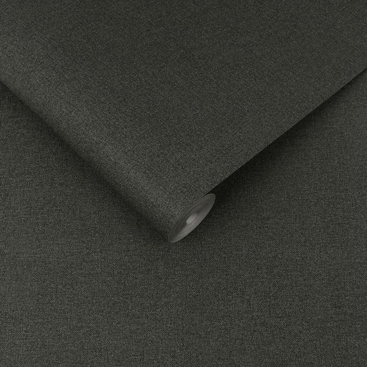 115242 - Twill Wallpaper - Deep Grey - Graham & Brown